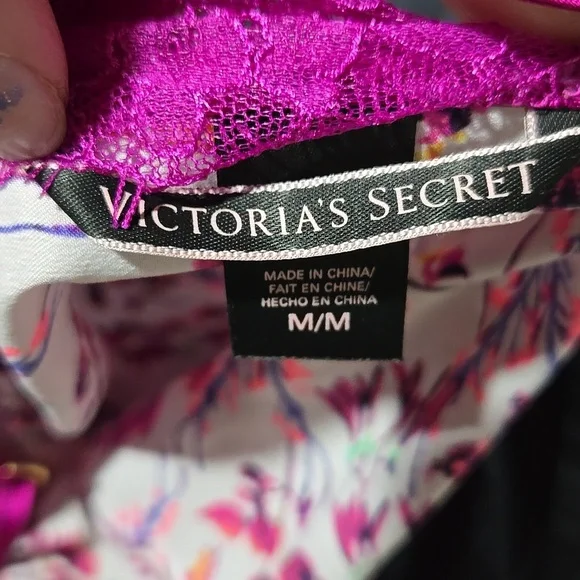 Victoria's Secret Floral & Purple Lace Nightgown Size Medium - Picture 6 of 7